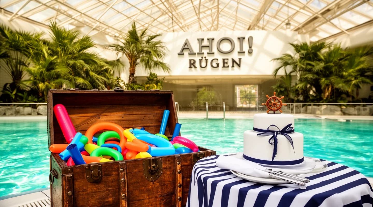Das Geburtstagskind ist bei den Varianten „Badeausflug“ und „Badeparty“ kostenlos. Beide Angebote umfassen 3 Stunden Aufenthalt, eine Wasserspielzeug-Truhe und eine Geburtstagstafel. Bei der Badeparty ist eine Kapitänstorte für 29 € erhältlich.